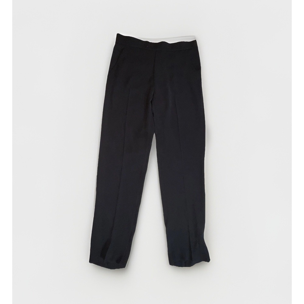 Vince Straight Leg Pull-On Dress Pant Trouser Size M Black Elastic Waist Pockets